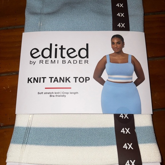 Edited by Remi Bader Blue Knit Tank Top - Picture 15 of 16